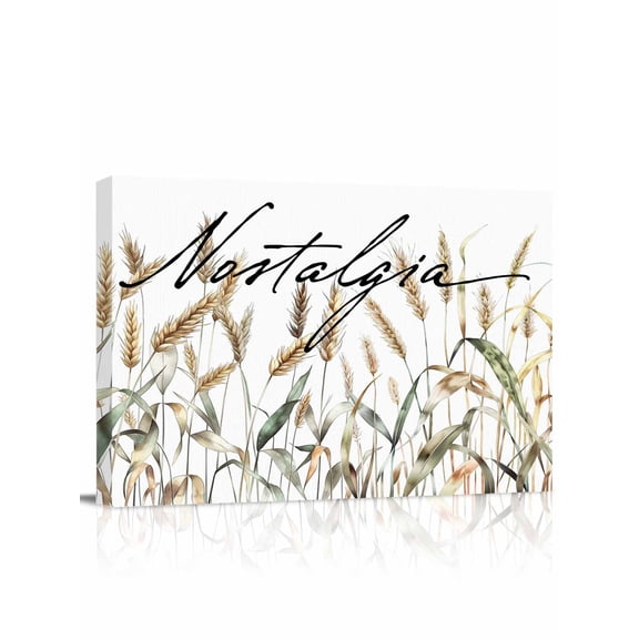 Pastoral Botanical Wall Art for Living Room,Canvas Picture Wall Decor for Bathroom Bedroom,Vintage Fall Wheat Autumn Botanical Painting Artwork for Office Kitchen Hallway Dining Room Decor 12"x16"