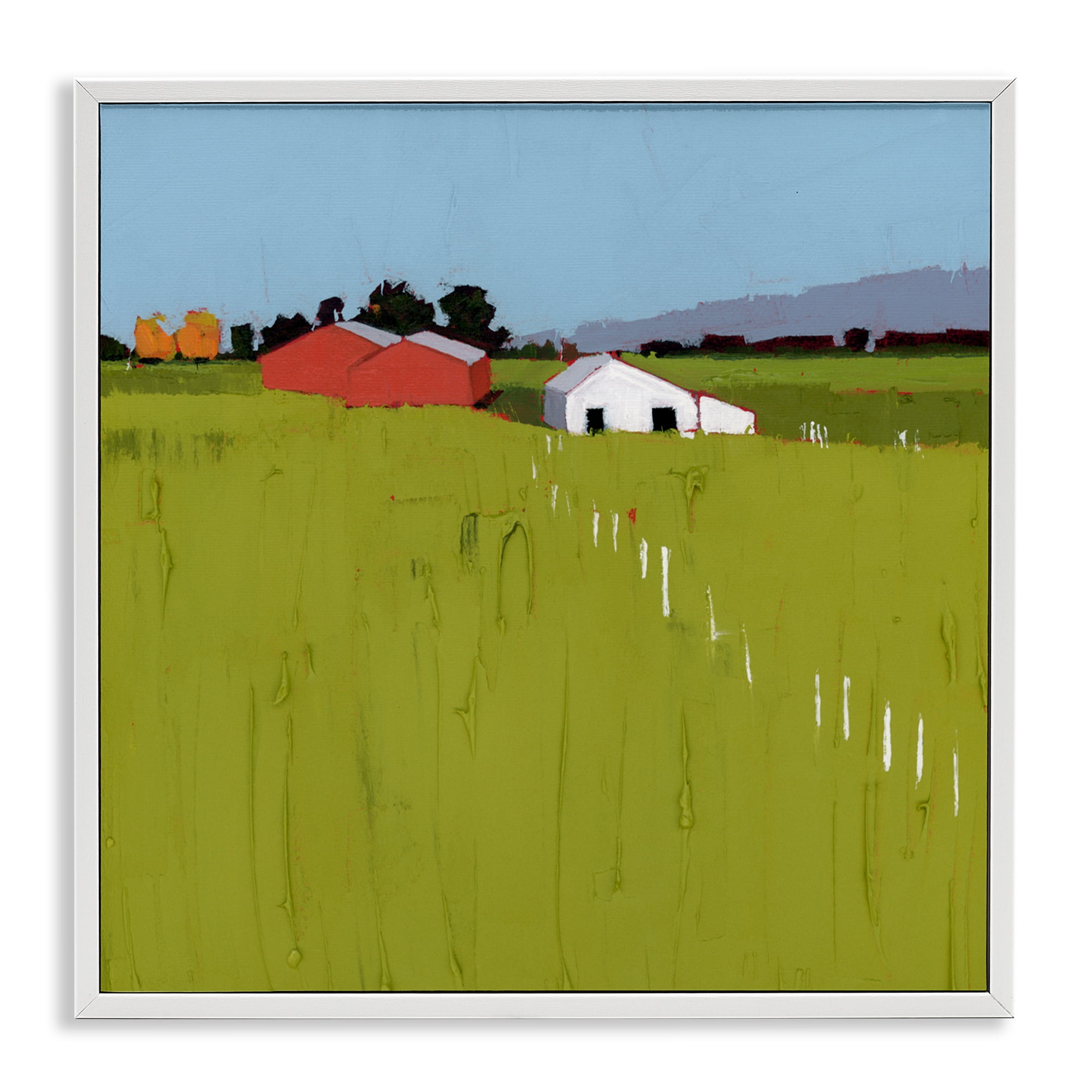 Pastoral Fence Line White Framed Giclee Art, design by Ruth LaGue