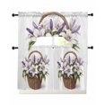 thumbnail image 1 of Pastoral Floral Kitchen Curtains Sets 36 Inch Length with Valance, Spring Meadow Blooms Botanical Swag Valances and Tiers Curtain Set Drapes Swag Curtains for Living Room, Bathroom, Bedroom, Cafe, 1 of 6