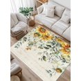 thumbnail image 1 of Pastoral Floral Plant Area Rug for Bedroom 3x5 Ft Sage Sunflower Eucalyptus Leaves Beige Super Soft fuzzy Throw Rug Non-Slip Fluffy Plush Indoor Floor Carpet for Living Room Nursery Home Decor, 1 of 8