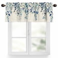 thumbnail image 1 of Pastoral Floral Plant Valances for Windows, 42 x 12in, Sage Blue Eucalyptus Leaves Beige Rod Pocket Kitchen Valance Curtain Light Filtering Window Treatments for Living Room Bedroom, 1 Panel, 1 of 7