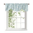 thumbnail image 1 of Pastoral Flower Tie Up Valances Curtain, Adjustable Kitchen White Flowers Green Leaf Blue Background Valances for Windows Decor, Rod Pocket Short Curtains Set for Bedroom/Bathroom, 54"x18", 1 of 8