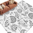 thumbnail image 1 of Pastoral Flower Washable Area Rug 5 x 7 ft Dark Grey Flower Farm Vintage Linen Texture , Soft Non Slip Rugs Stain Repellent Indoor Felt Carpet for Living Dining Room Bedroom Home Office, 1 of 9
