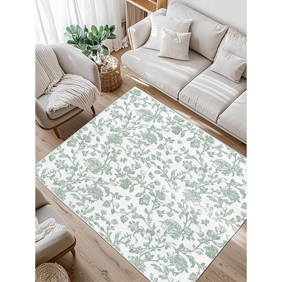 Pastoral Flowers Area Rug for Bedroom 2.7x5 Ft Fruit Green Flower Farmhouse Plant Super Soft fuzzy Throw Rug Non-Slip Fluffy Plush Indoor Floor Carpet for Living Room Nursery Home Decor