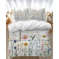 thumbnail image 1 of Pastoral Flowers Bedding Duvet Cover Set King Size 4 Pieces Retro Wildflowers Plants Wood Texture Bedding Set with Zipper Closure, 1 Comforter Cover 92x106 Inches 1 Flat Sheet & 2 Pillow Cases, 1 of 7