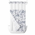 thumbnail image 1 of Pastoral Flowers No Hook Shower Curtain Waterproof, Bathroom Curtains with Snap in Liners and See Through Top Window, Vintage Haze Blue Farmhouse Plant Hotel Style Bathtub Curtains Shower 54"Wx78"L, 1 of 8