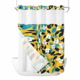 thumbnail image 1 of Pastoral Flowers No Hooks Shower Curtain with Snap-in Liner White Flowers Blue Leaf Yellow Back Shower Curtains for Bathroom, Waterproof, Easy Install, Washable 48"x72", 1 of 9