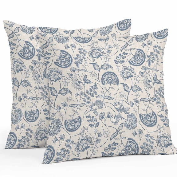 Pastoral Flowers Outdoor Pillow Covers Pack of 2 Retro Farmhouse Plant Waterproof Throw Pillow Covers Decorative Cushion Cases for Patio Garden Tent Balcony Couch 26x26 inch