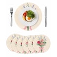 thumbnail image 1 of Pastoral Flowers Round 13 Inch Placemats Set of 6, Spring Red Pink Floral Leaves Botanical HeatResistant Non Slip Place Mats for Dining Table, Wipeable Braided Kitchen Table Mats for Housewarming, 1 of 9