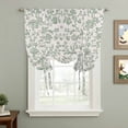 thumbnail image 1 of Pastoral Flowers Tie Up Curtain 45 Inches Long, Fruit Green Flower Vintage Linen Texture Balloon Style Kitchen Window Curtain Over Sink, Small Window Rod Pocket Curtain 42"x45", 1 of 9