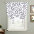thumbnail image 1 of Pastoral Flowers Tie Up Curtain 63 Inches Long, Haze Purple Flower Farmhouse Plant Balloon Style Kitchen Window Curtain Over Sink, Small Window Rod Pocket Curtain 42"x63", 1 of 9