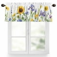 thumbnail image 1 of Pastoral Flowers Valances for Windows, 60 x 18in, Spring Sunflower Plants Leaves Rod Pocket Kitchen Valance Curtain Light Filtering Window Treatments for Living Room Bedroom, 1 Panel, 1 of 7