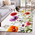 thumbnail image 1 of Pastoral Flowers Washable Area Rug 3x5 111 Colorful Plants Floral Leaves Watercolor Low-Profile Large Area Rugs with Non Slip Backing Indoor Floor Carpet for Entrance Living Room Bedroom Home Office, 1 of 1