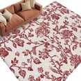 thumbnail image 1 of Pastoral Flowers Washable Area Rug 5 x 8 ft Retro Red Flower Farmhouse Linen Texture , Soft Non Slip Rugs Stain Repellent Indoor Felt Carpet for Living Dining Room Bedroom Home Office, 1 of 9