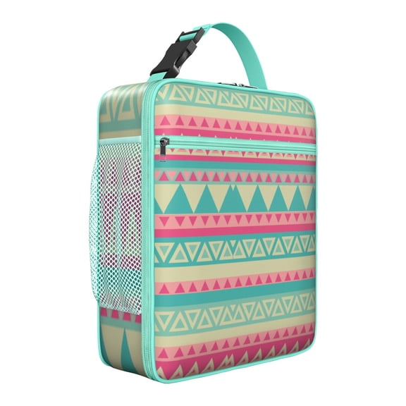 Pastoral Ink Style Insulated Lunch Bag, Artistic Boho Chic Lunch Box with Strap, Ideal for Office, Commuters, Moms
