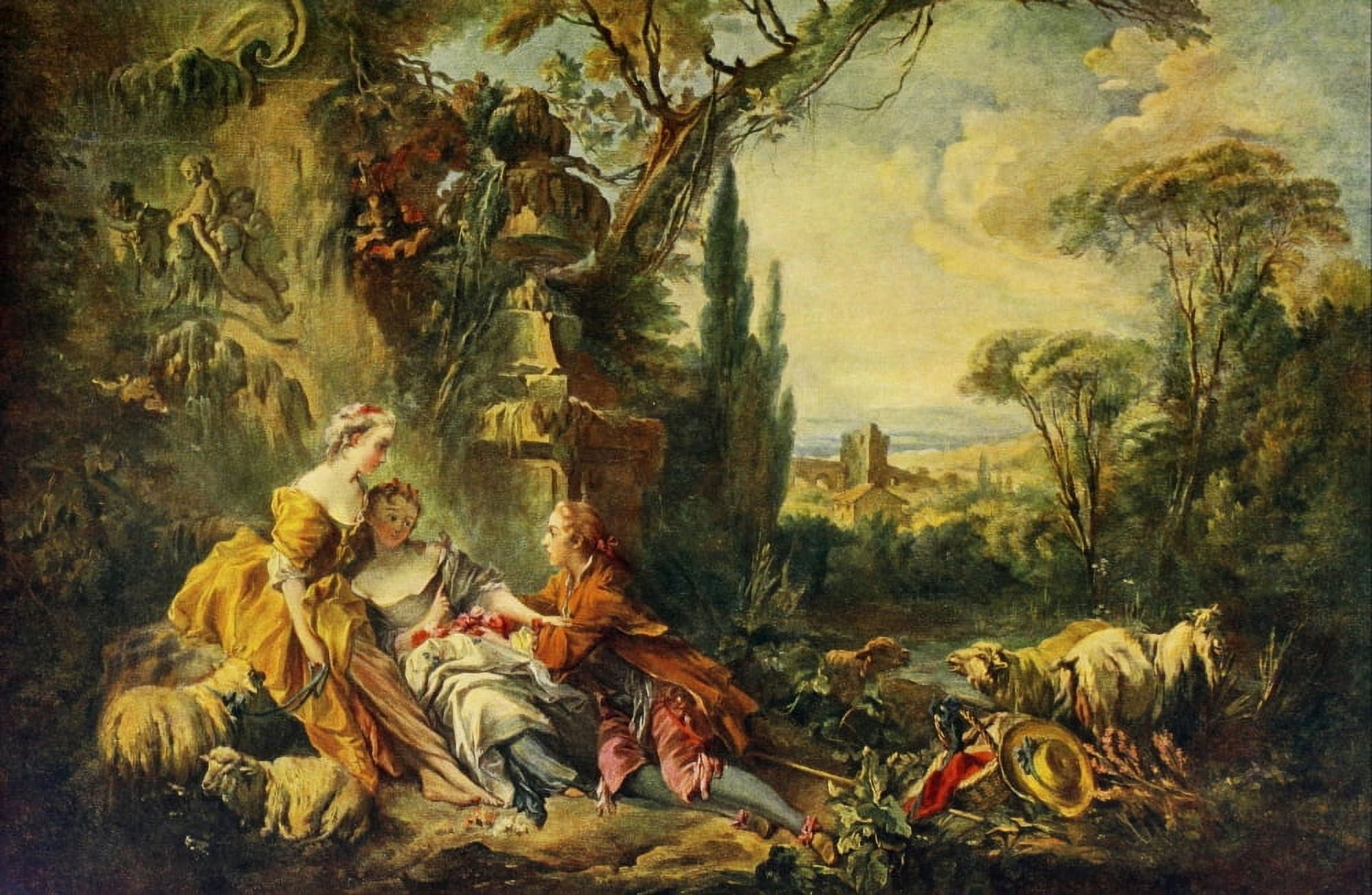 Pastoral Meister des Rokoko 1900 Canvas Art - FranÔø?ois Boucher (18 x 24)