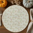 thumbnail image 1 of Pastoral Pink Flower Round Braided Placemats Set of 2, Fall Leaf Green Background Country Floral Heat Insulation Place Mats Washable Non-Slip Table Mats for Kitchen Dining Party, 15 Inches, 1 of 9