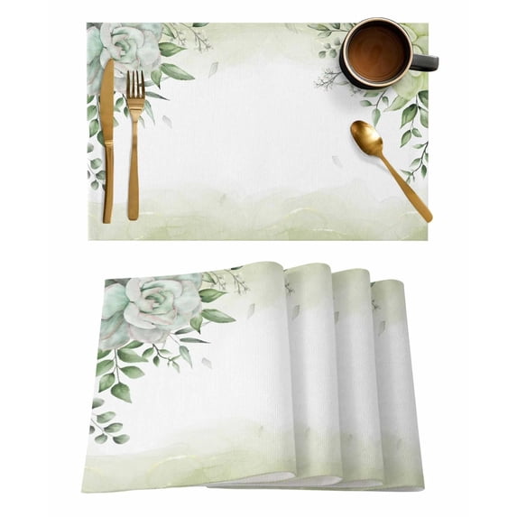 Pastoral Plants Succulent Flowers Kitchen Placemat Dining Table Decor Table Mat Home Decor Coffee Tea Pad Cup