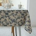 thumbnail image 1 of Pastoral Rectangle Tablecloth - 60 x 84 Inch - Beige Linen Table Cloth - Washable Table Cover with Dust-Proof Wrinkle Resistant for Restaurant, Picnic, Indoor and Outdoor Dining, Floral (Dark Blue), 1 of 5