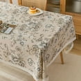 thumbnail image 1 of Pastoral Rectangular Linen Cotton Cloth Tablecloth Fabric Daisy Flower Printed Home Kitchen Dining Room Table Cloths Ornament, 1 of 10
