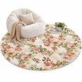 Pastoral Retro Rose Area Rug 5', Vintage Red Flowers Gradient Texture ...
