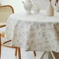 thumbnail image 1 of Pastoral Round Tablecloth - 60 Inch Dia. - Beige Linen Table Cloth - Washable Table Cover with Dust-Proof Wrinkle Resistant for Restaurant, Picnic, Bistro, Indoor and Outdoor Dining, Gardenia, 1 of 7