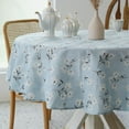 thumbnail image 1 of Pastoral Round Tablecloth - 60 Inch Dia. - Linen Fabric Table Cloth - Washable Table Cover with Dust-Proof Wrinkle Resistant for Restaurant, Picnic, Indoor and Outdoor Dining, Floral (Light Blue), 1 of 7