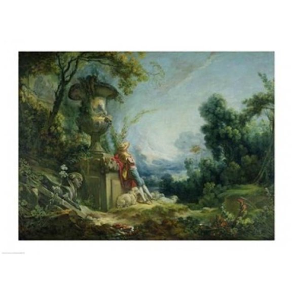 Pastoral Scene Poster Print by Francois Boucher - 36 x 24 in. - Large