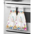 thumbnail image 1 of Pastoral Style Flowers Plants Hand Towel Hanging Cloth Quick Dry Absorbent Towel Kitchen Hanging Towel Cleaning Rag, 1 of 6