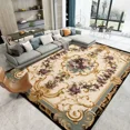 thumbnail image 1 of Pastoral Style Luxury Living Room Carpets 3D Flower Home ration Bedroom Rug Non Slip Large Area Rug, 1 of 5