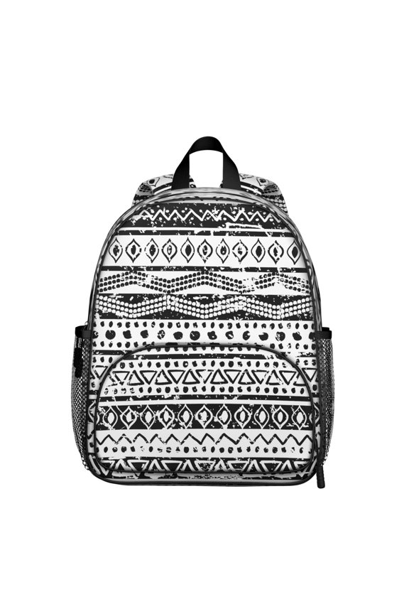 Pastoral Style Student Backpack – Rustic Tribal Print with Abstraction and Symmetrical Vintage Aesthetic, Minimalist and Natural Design