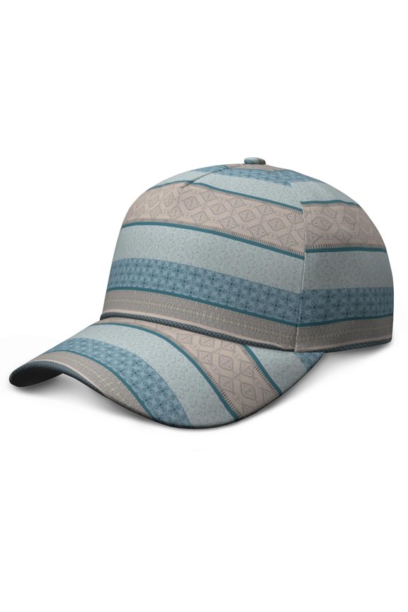 Pastoral Style Vintage Cap – Ink Sketch Tribal Baseball Cap with Boho Geometric Pattern, Artistic Minimalist Dad Hat for Beach Travel