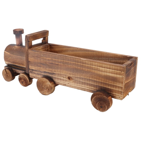 Pastoral Style Wooden Flower Pot, Decorative Train Design, Ventilated  Durable