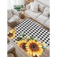 thumbnail image 1 of Pastoral Sunflower Area Rug for Bedroom 3x5 Ft Country Floral Plants Black Buffalo Plaid Super Soft fuzzy Throw Rug Non-Slip Fluffy Plush Indoor Floor Carpet for Living Room Nursery Home Decor, 1 of 8