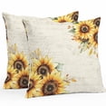 thumbnail image 1 of Pastoral Sunflower Outdoor Pillow Covers Pack of 2 Plant Country Vintage Beige Background Waterproof Throw Pillow Covers Decorative Cushion Cases for Patio Garden Tent Balcony Couch 20x20 inch, 1 of 8