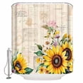 thumbnail image 1 of Pastoral Sunflower Shower Curtain, 36" x 72", Wildflowers Country Retro Letter Background Waterproof Bathroom Curtain Washable Shower Curtain Set with 12 Hooks, 1 of 6