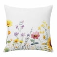 thumbnail image 1 of Pastoral Sunflowers Throw Pillow Cover Floral Plants Leaves Farmhouse Cotton Linen Cushion Cover Throw Pillow Case with Invisible Zipper for Couch Sofa Bed Chair Car 20x20 Inch, 1 of 14