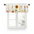 thumbnail image 1 of Pastoral Sunflowers Valances for Windows Farmhouse Floral Plants Leaves Valance Rod Pocket Light Filtering Short Window Treatments Curtains for Kitchen Bathroom Living Room Bedroom, 60 x 18 Inch, 1 of 7