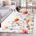thumbnail image 1 of Pastoral Wild Flowers 3x5 Area Rugs for Living Room, Farmhouse Floral Leaves Plants Non Slip Floor Mat Washable Low-Profile Indoor Carpet for Bedroom, Dining Room, Bathroom, 1 of 9
