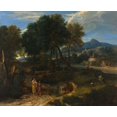 thumbnail image 1 of Pastorale avec un jeune pâtre et une femme avec un enfant dans les bras Poster Print by Jean-François Millet (18 x 24), 1 of 1