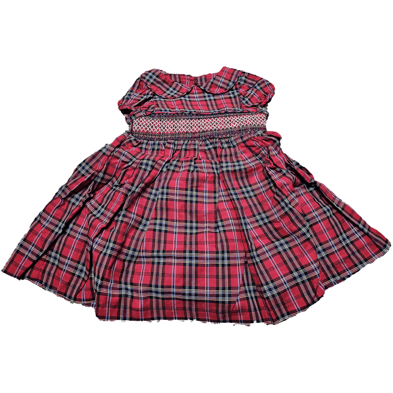 Pastourelle by Pippa and Julie Plaid Smocked Dress Baby Girls RED 24m