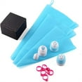 thumbnail image 1 of Pastry Bag and Coupler Set: Frosting Kit for Cake D rating - 3 Reusable Silicone Icing Piping Bags, 4 Standard Tricolor Couplers, and 6 Icing Bag Ties, 1 of 6