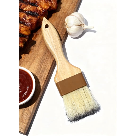 Pastry Basting Brush for Baking and Cooking - Natural Boar Bristle, Wood Handle, Food-Grade & Heat-Resistant, Non-Shedding, Ideal for Butter, Egg Wash, Oil, Sauce, Marinade, BBQ & Glazing