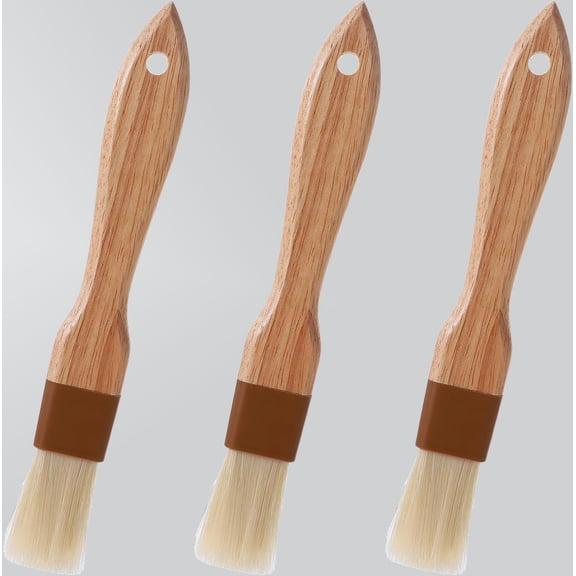 Pastry Basting Brush for Cooking and Baking, Boar Bristles and Beech Hardwood Handles Culinary Oil Brushes for Barbecue Butter Grill Sauce Baster Marinade Kitchen Egg Wash Brush