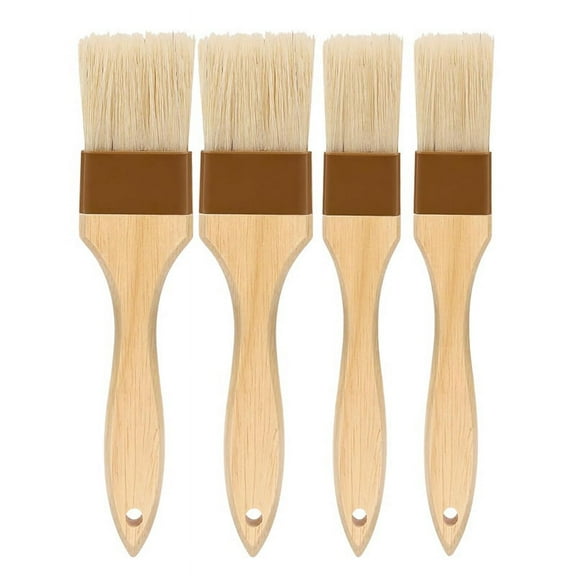 Pastry Brush,Basting Brush for Cooking,Bristle BBQ Brush for Oil & Sauce,Wooden Handle Food Brush for Baking