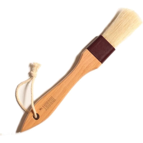 Pastry Brush Natural Bristle Wooden, Basting/Food Brush, with Beech Wood Handle and Rope Hook, Great for Butter, Cookies, Oil, Bread, Frosting. Easy to Clean (1 inch)