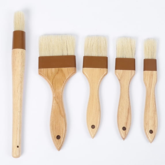 Pastry Brush Set for Baking and Cooking, Multi Size BBQ Basting Brushes for Food Glazes and Sauces, Kitchen Oil Brush with Dense Bristles for Grilling and Marinating, 1-Pack