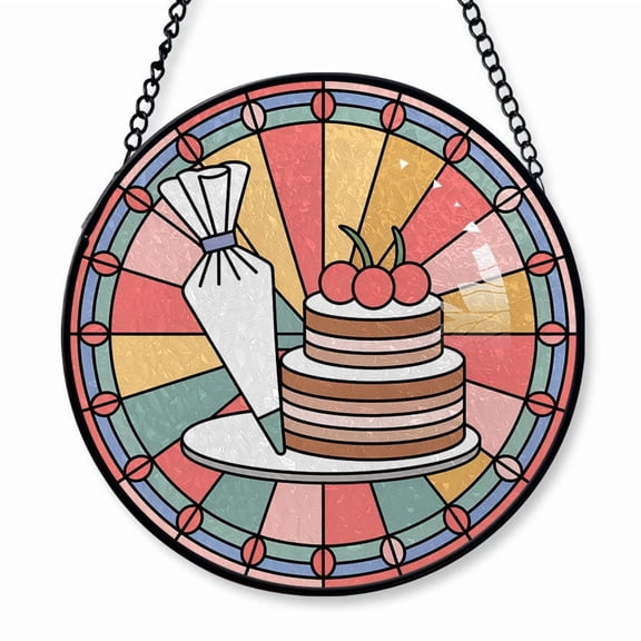 Pastry Chef Stained Glass Suncatcher Window Hanging  Custom Text Window Hanging for Family or Friends Who Loves Pastry Chef, Christmas 2025 Keepsake