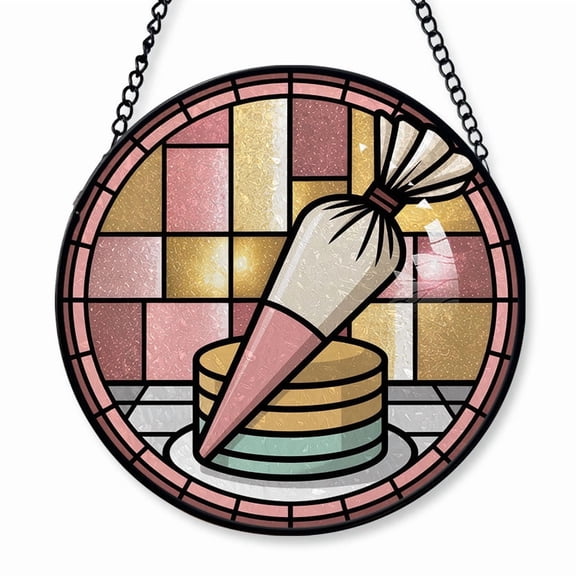Pastry Chef Stained Glass Suncatcher Window Hanging  Personalized Window Hanging, Holiday Gifts for Pastry Chef, Colleagues, Parents or Friends, Christmas 2025