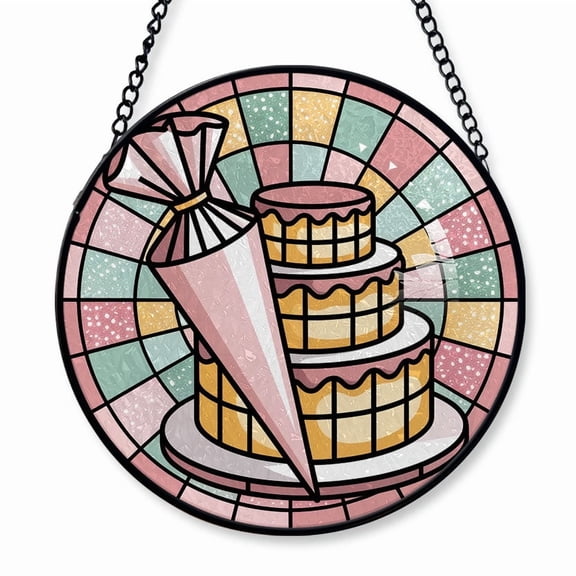 Pastry Chef Stained Glass Suncatcher Window Hanging  Personalized Window Hanging, Holiday Gifts for Pastry Chef, Colleagues, Parents or Friends, Christmas 2025